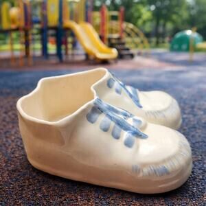 Clinchfield Pottery Porcelain Baby Shoe Planter Vase